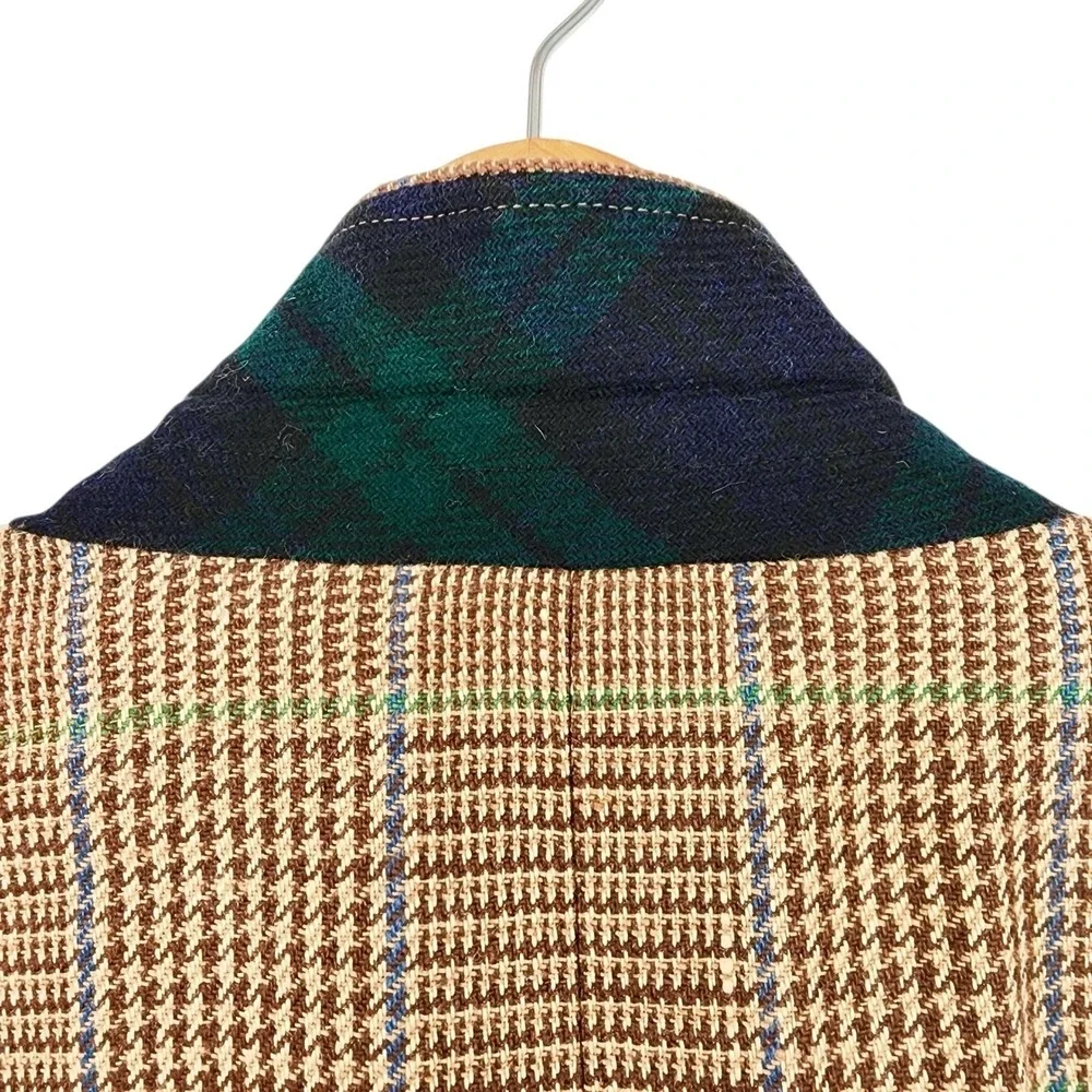 Polo Ralph Lauren Glen Plaid Blazer 40R Men Linen Brown Academia Italy NEW $1198